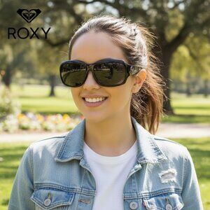 ROXY RX5150/868 Women’s Shyme Shiny Black/Crystal Flower/Grey Sunglasses
